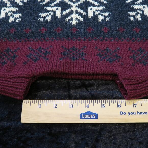 Meier & Frank 100% Wool Sweater Handmade Norway Fair Isle Fjord Nordic Snowflake - Picture 3 of 11